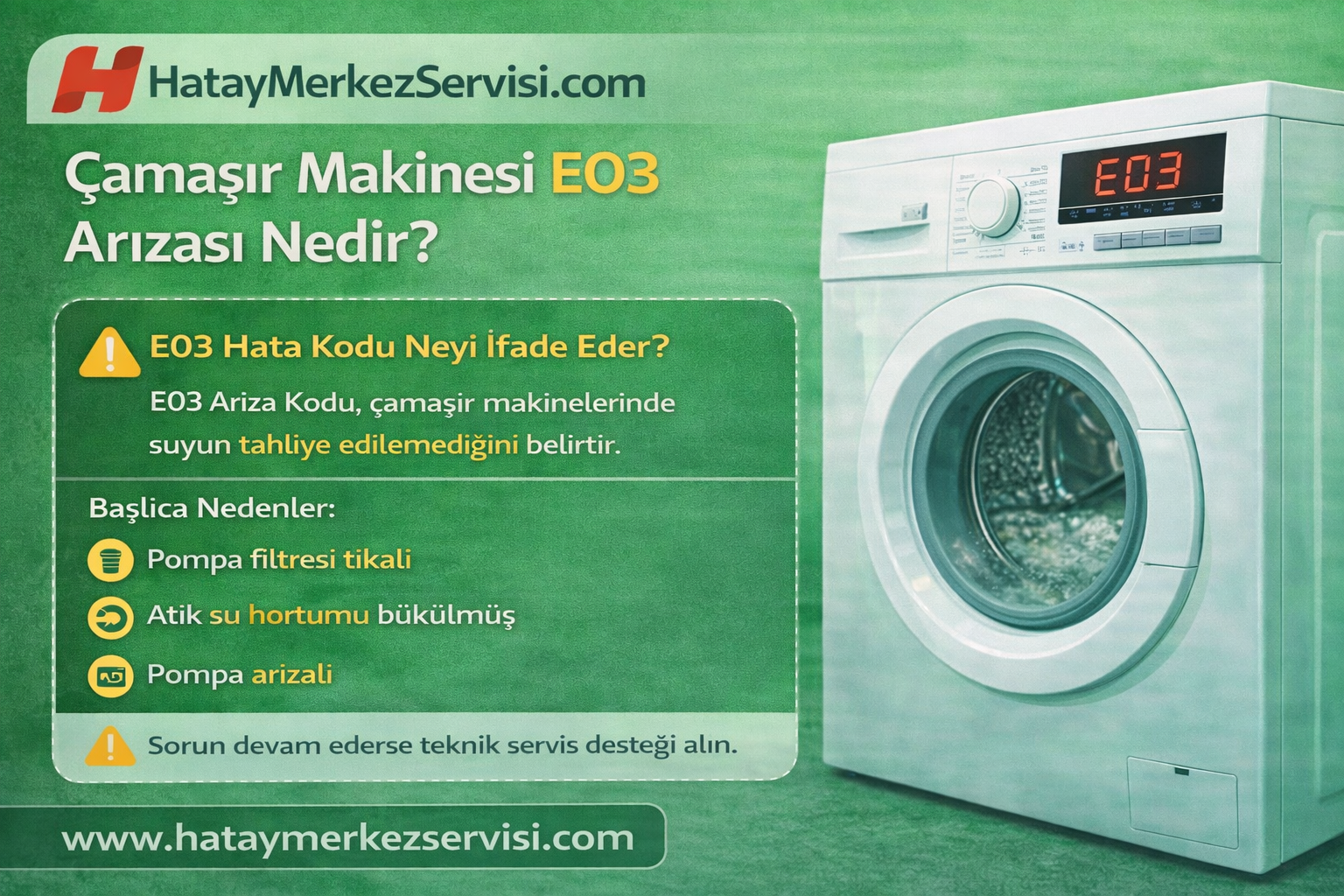 Beko Çamaşır Makinesi E03 Hata Kodu Nedir?