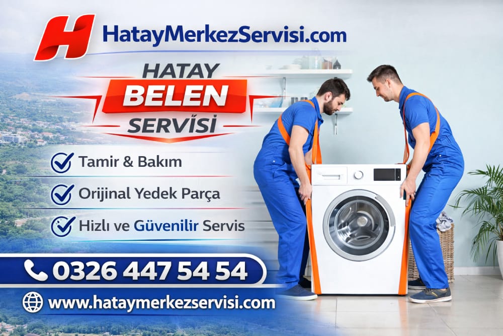 Belen Beyaz Eşya Servisi teknik servis ekibi çamaşır makinesi tamiri yaparken